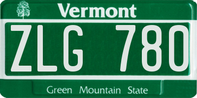 VT license plate ZLG780