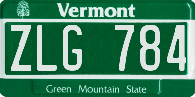 VT license plate ZLG784