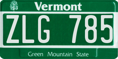 VT license plate ZLG785