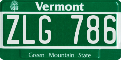VT license plate ZLG786