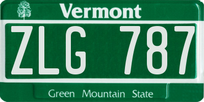VT license plate ZLG787
