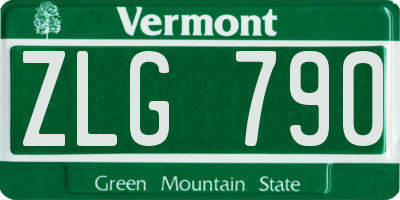 VT license plate ZLG790