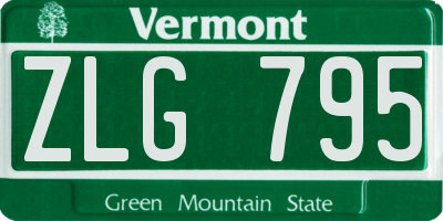 VT license plate ZLG795