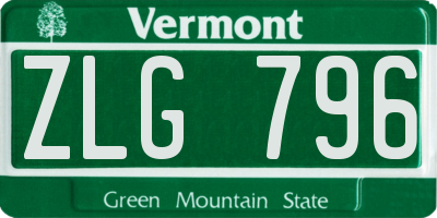 VT license plate ZLG796
