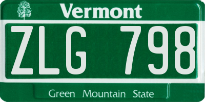 VT license plate ZLG798