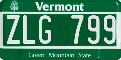VT license plate ZLG799