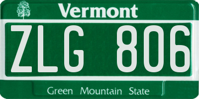 VT license plate ZLG806