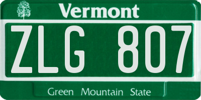 VT license plate ZLG807