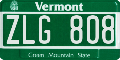 VT license plate ZLG808