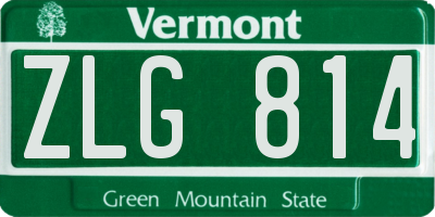 VT license plate ZLG814