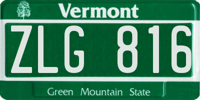 VT license plate ZLG816