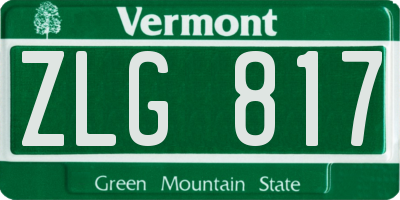 VT license plate ZLG817