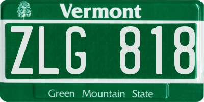 VT license plate ZLG818