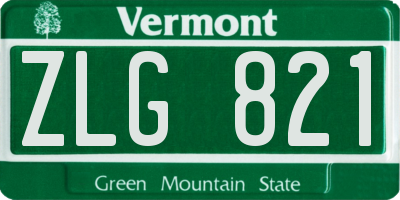 VT license plate ZLG821