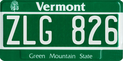 VT license plate ZLG826