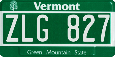 VT license plate ZLG827