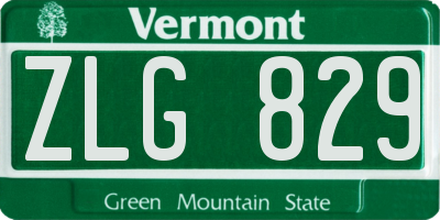 VT license plate ZLG829