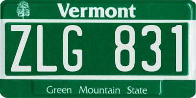VT license plate ZLG831