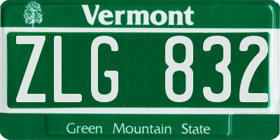 VT license plate ZLG832