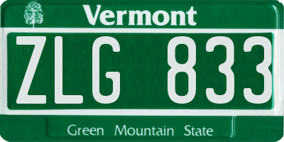 VT license plate ZLG833