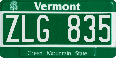 VT license plate ZLG835
