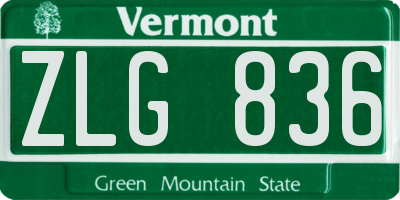 VT license plate ZLG836