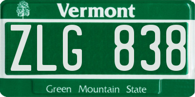 VT license plate ZLG838