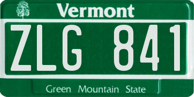 VT license plate ZLG841