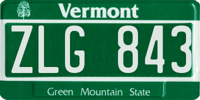 VT license plate ZLG843