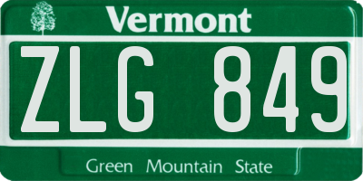 VT license plate ZLG849
