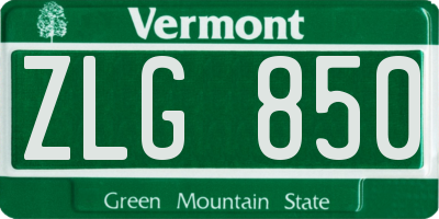 VT license plate ZLG850