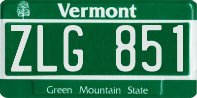 VT license plate ZLG851