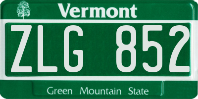 VT license plate ZLG852
