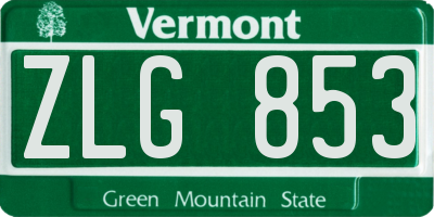 VT license plate ZLG853