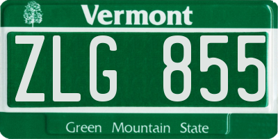 VT license plate ZLG855