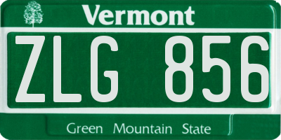 VT license plate ZLG856