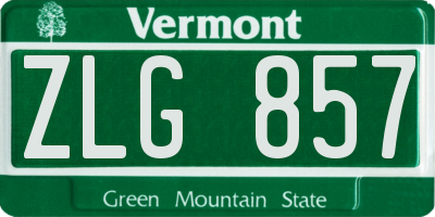 VT license plate ZLG857