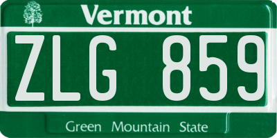 VT license plate ZLG859