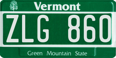 VT license plate ZLG860