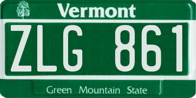 VT license plate ZLG861