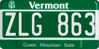 VT license plate ZLG863