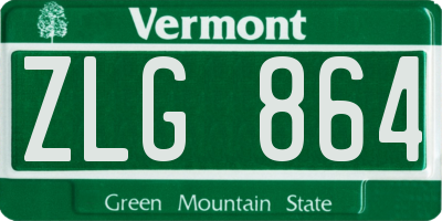 VT license plate ZLG864