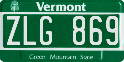 VT license plate ZLG869