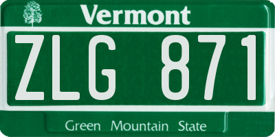 VT license plate ZLG871
