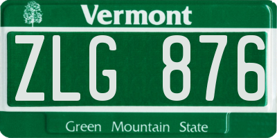 VT license plate ZLG876