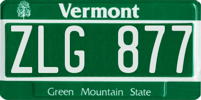 VT license plate ZLG877