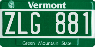 VT license plate ZLG881