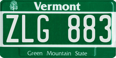 VT license plate ZLG883