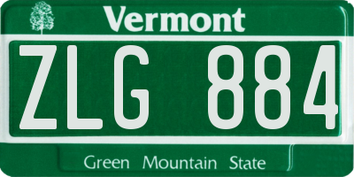 VT license plate ZLG884