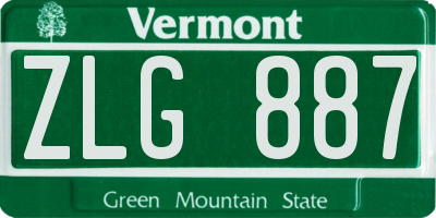 VT license plate ZLG887
